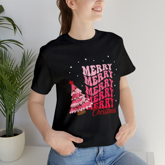 Festive AF shirt Pink Merry Bright Christmas Tshirt for Women Christmas Shirt Sweater Holiday Christmas gift for her gift for him unisex