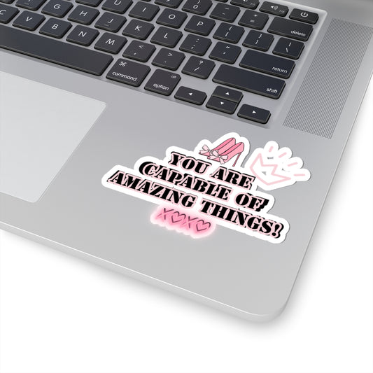 Girlboss sticker motivational sticker you are capable of amazing things sticker pink heels sticker Beautiful sticker loved gift for her vday