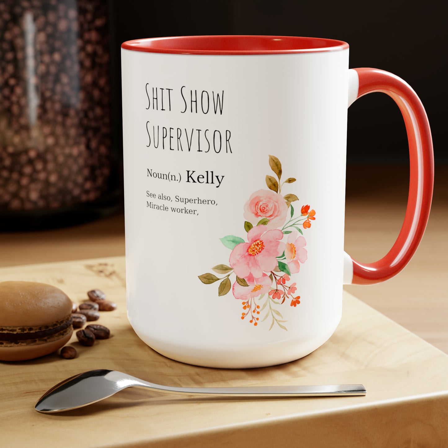 Shit Show Supervisor mug Coffee Mug coworker gift mug Floral mug gift for her Mug funny gift for wife Coffee Mugs tea Christmas gift 15oz