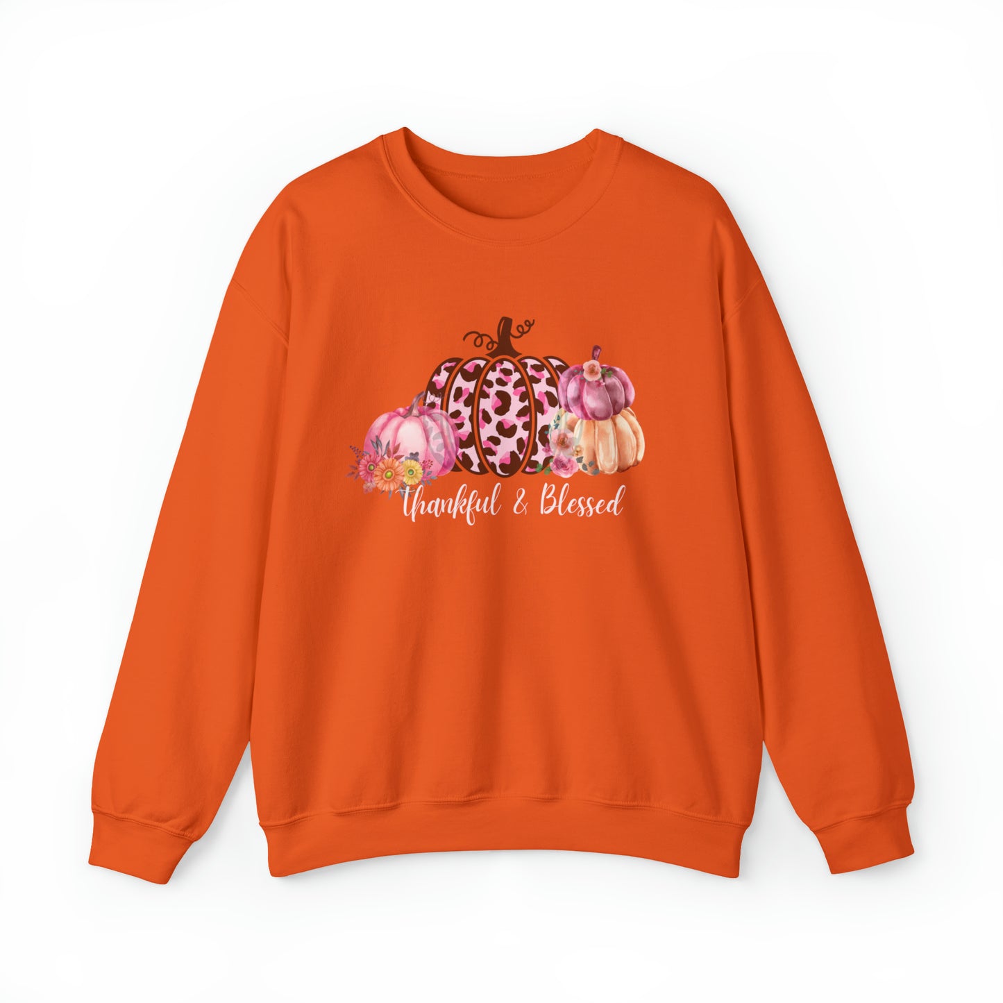 Thankful and blessed Sweatshirt thanksgiving sweater gift for her women's sweater best friend gift Christmas gift pink pumpkin