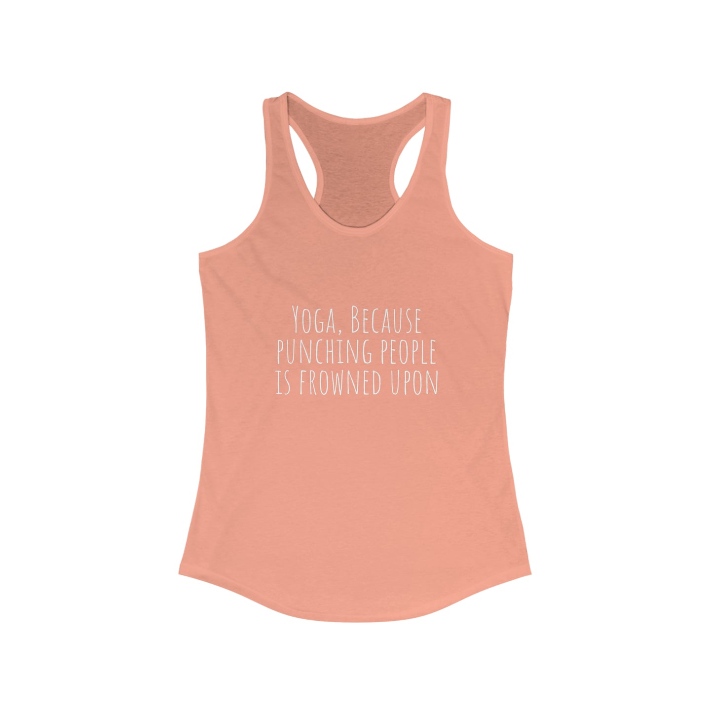 Yoga tanktop yoga because punching people is frowned upon shirt yogawear zen clothes bohemian tank topWomen's Ideal Racerback Tank