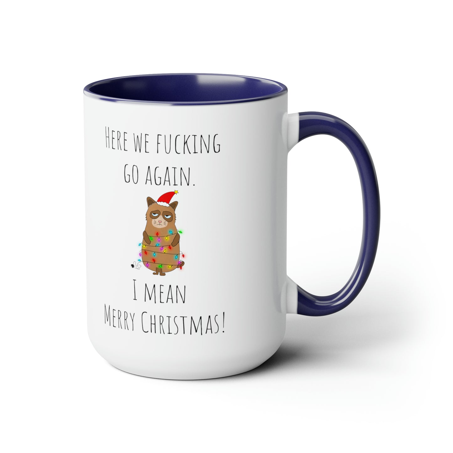 Grumpy cat Christmas mug Coffee Mug lover party gift mug Floral mug gift for her Mug funny gift for wife Coffee Mugs tea Christmas gift 15oz