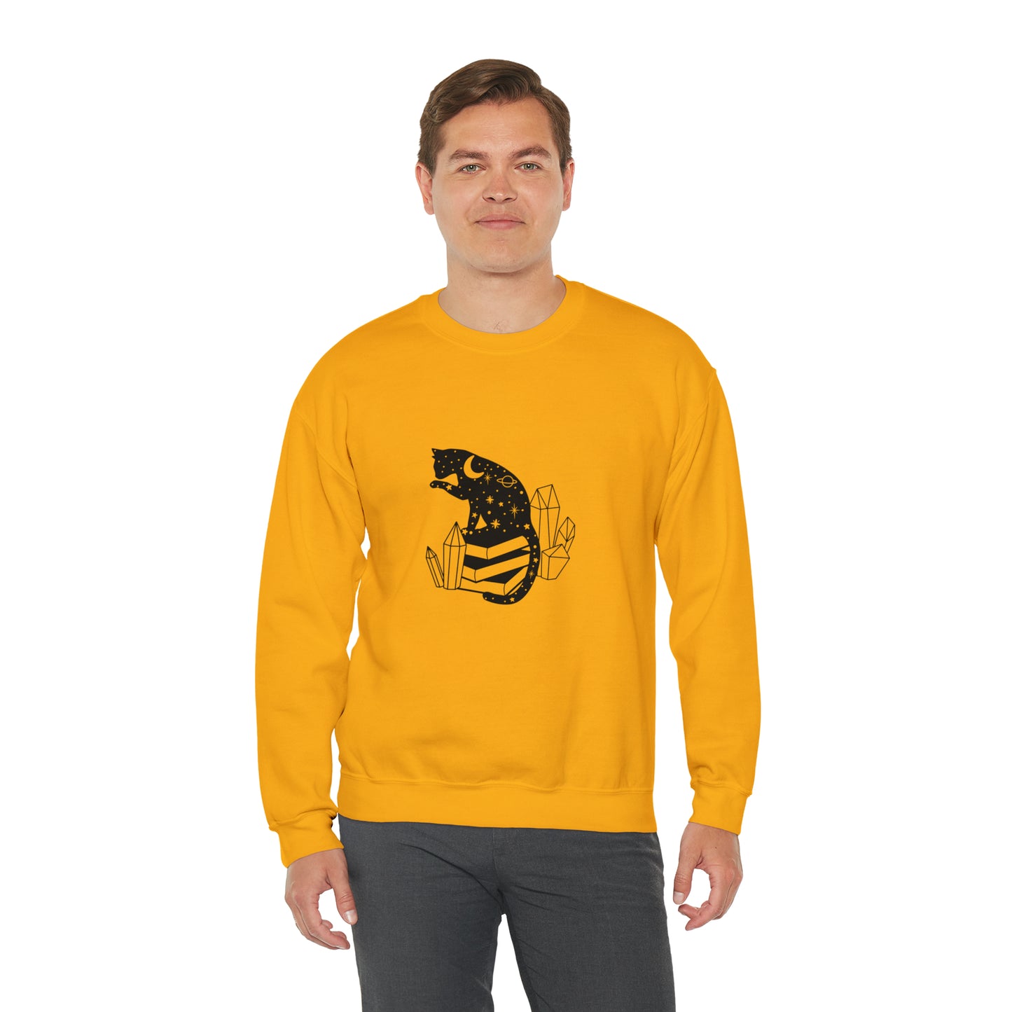 Cat lover Sweatshirt book lover sweater Crystal lover Shirt Halloween Cat Sweatshirt Gift for Cat Lover Gift for Cat Mom Gift moon