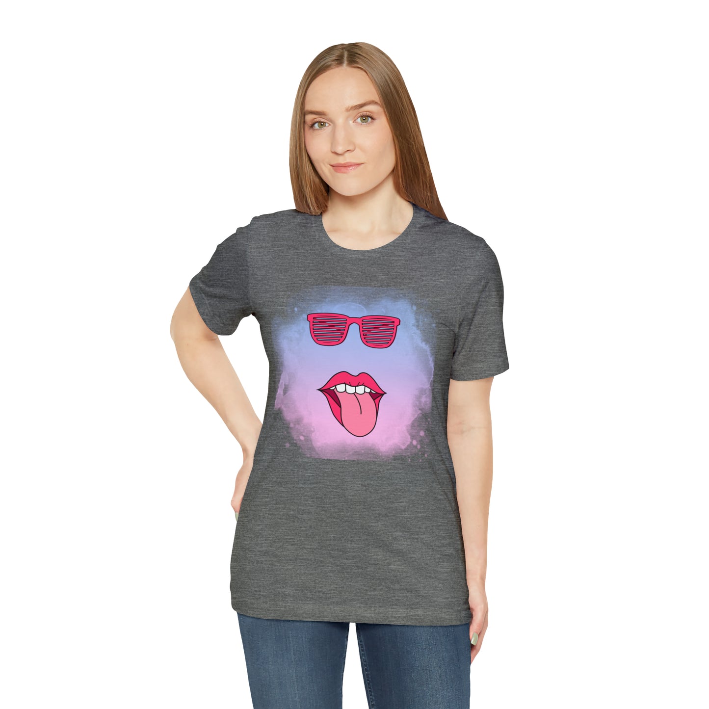 Lip Sunglasses t-shirt, Bubble gum kiss shirt,Pink Gum Shirt,Galantine gift travel shirt,best friend trip,girls vacation trip, Unisex Jersey