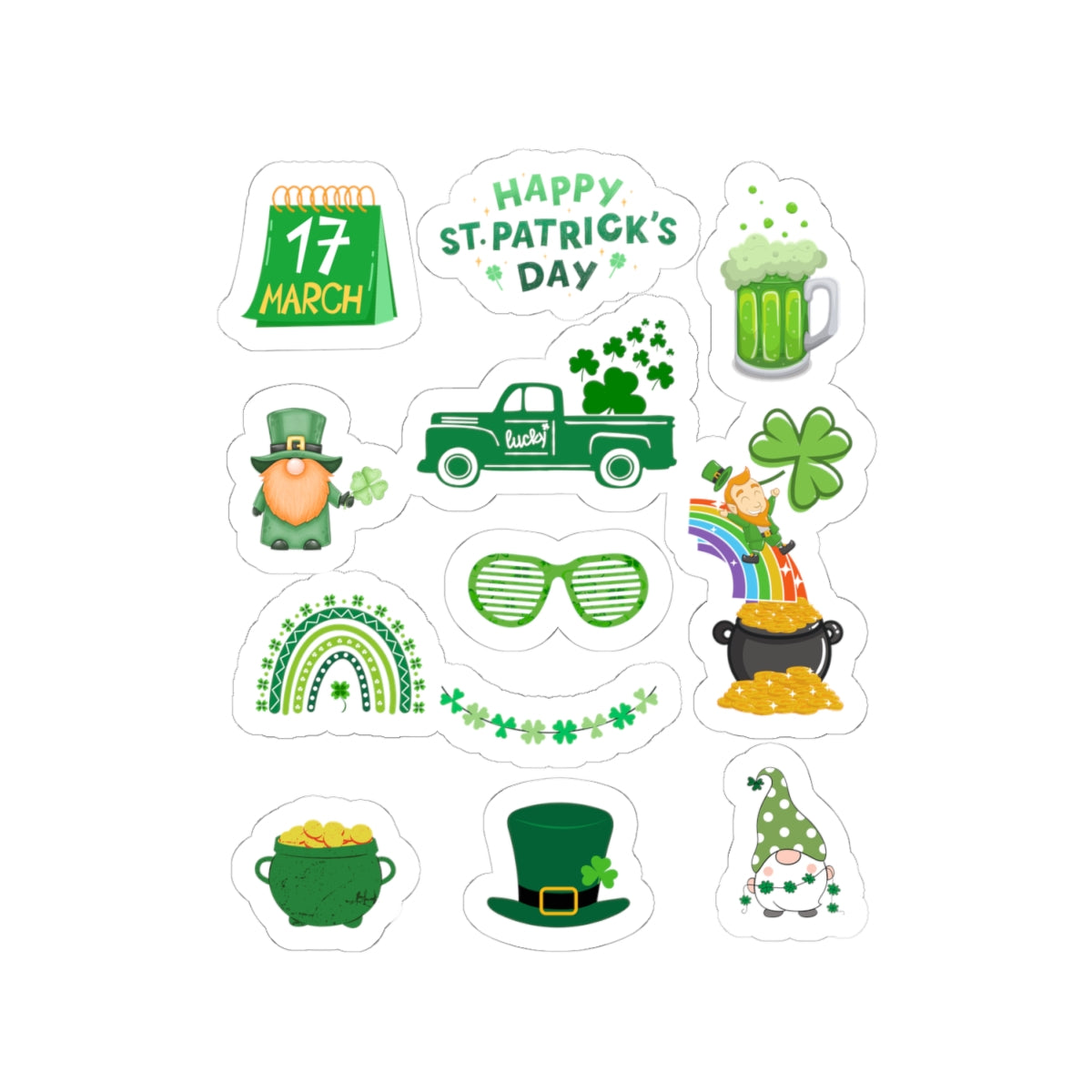 St. Paddy's Day sticker page st. Patrick's sticker luck rainbow sticker bestie sticker leprechaun stickers bestfriend irish luck sticker