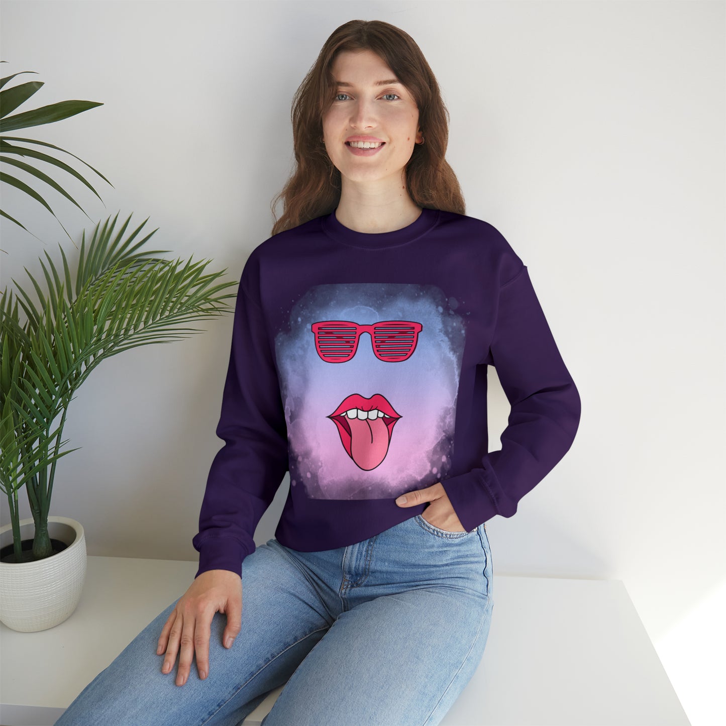 Lip Sunglasses Hoodie, Bubble Gum kiss Hoodie, Fun Summer shirt, Birthday gift for her, Galantine travel sweatshirt, Unisex