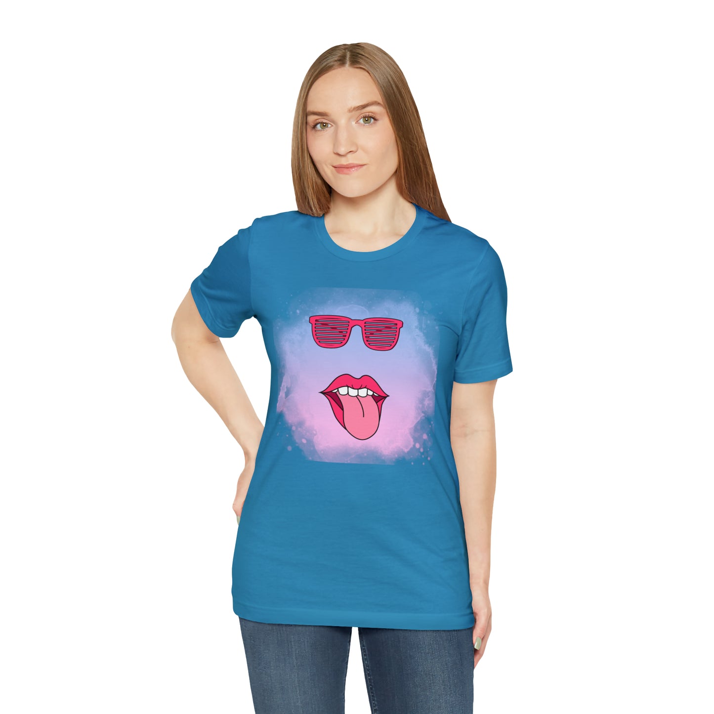 Lip Sunglasses t-shirt, Bubble gum kiss shirt,Pink Gum Shirt,Galantine gift travel shirt,best friend trip,girls vacation trip, Unisex Jersey