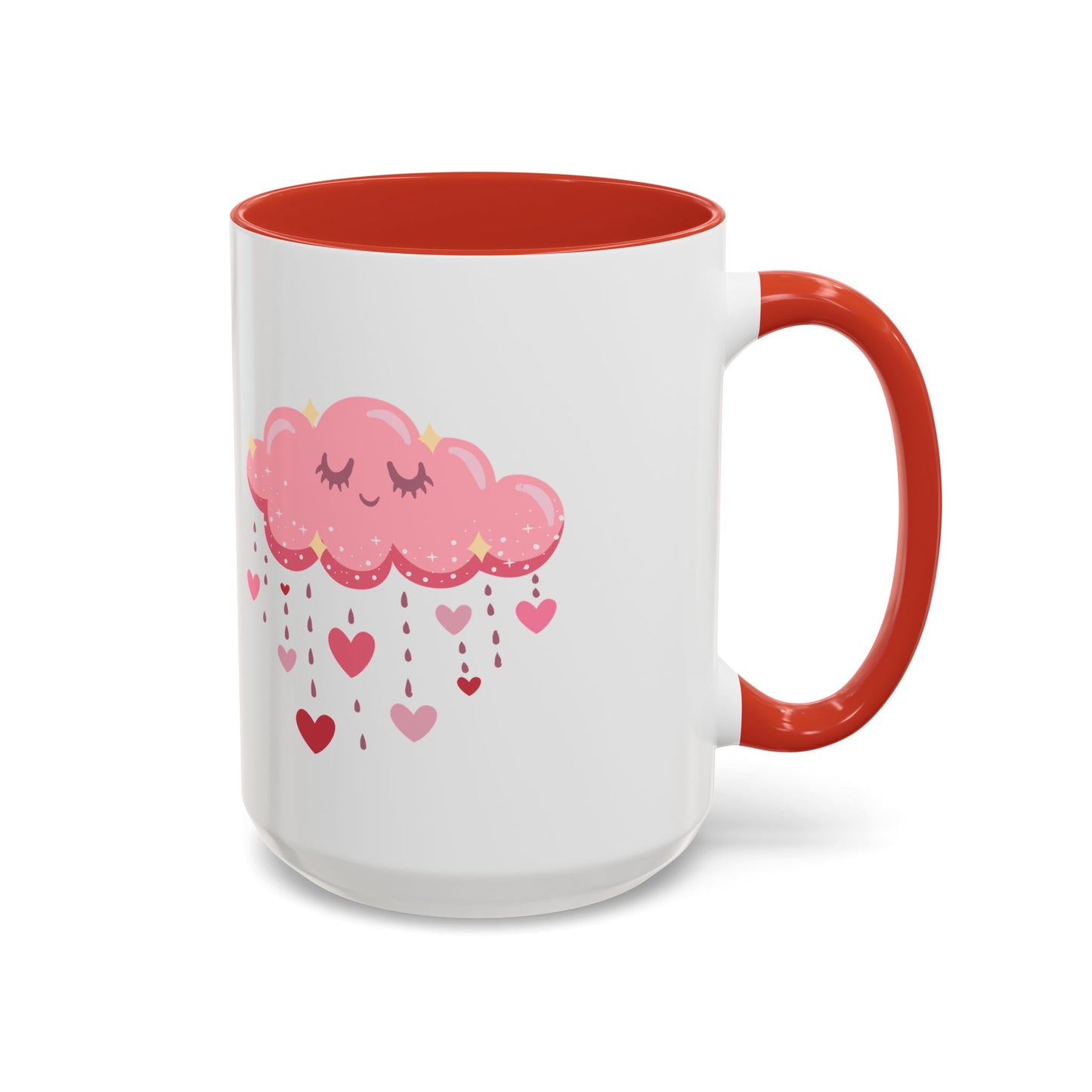Happy pink cloud mug pink hearts mug Valentines day mug Galantines day Bestie giftforher gift tea Mug Coffee Gift for Mom vday gift girlboss