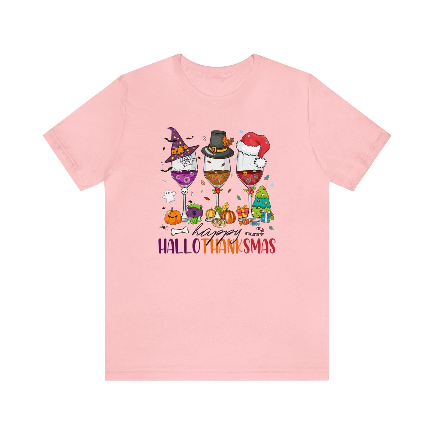 Wine lover shirt Happy holidays shirt Hallothanksmas gift for her gift for him happy Hallothanksmas Shirt Christmas gift Thanksgiving shirt