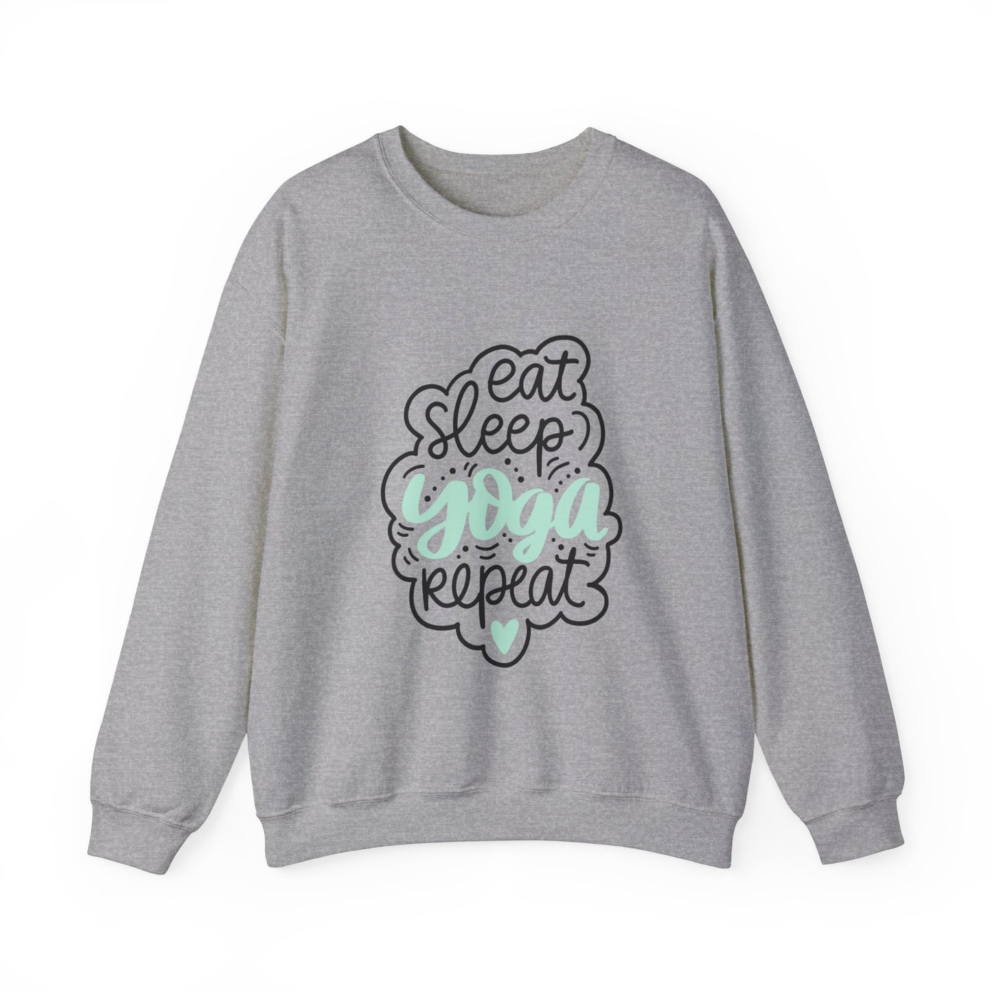 Eat sleep yoga repeat sweater yoga sweater Here we go fucking again sweater gifts funny cat birthday gift Christmas sweatshirt gift for her