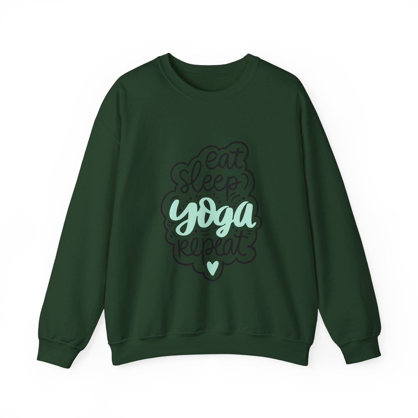 Eat sleep yoga repeat sweater yoga sweater Here we go fucking again sweater gifts funny cat birthday gift Christmas sweatshirt gift for her