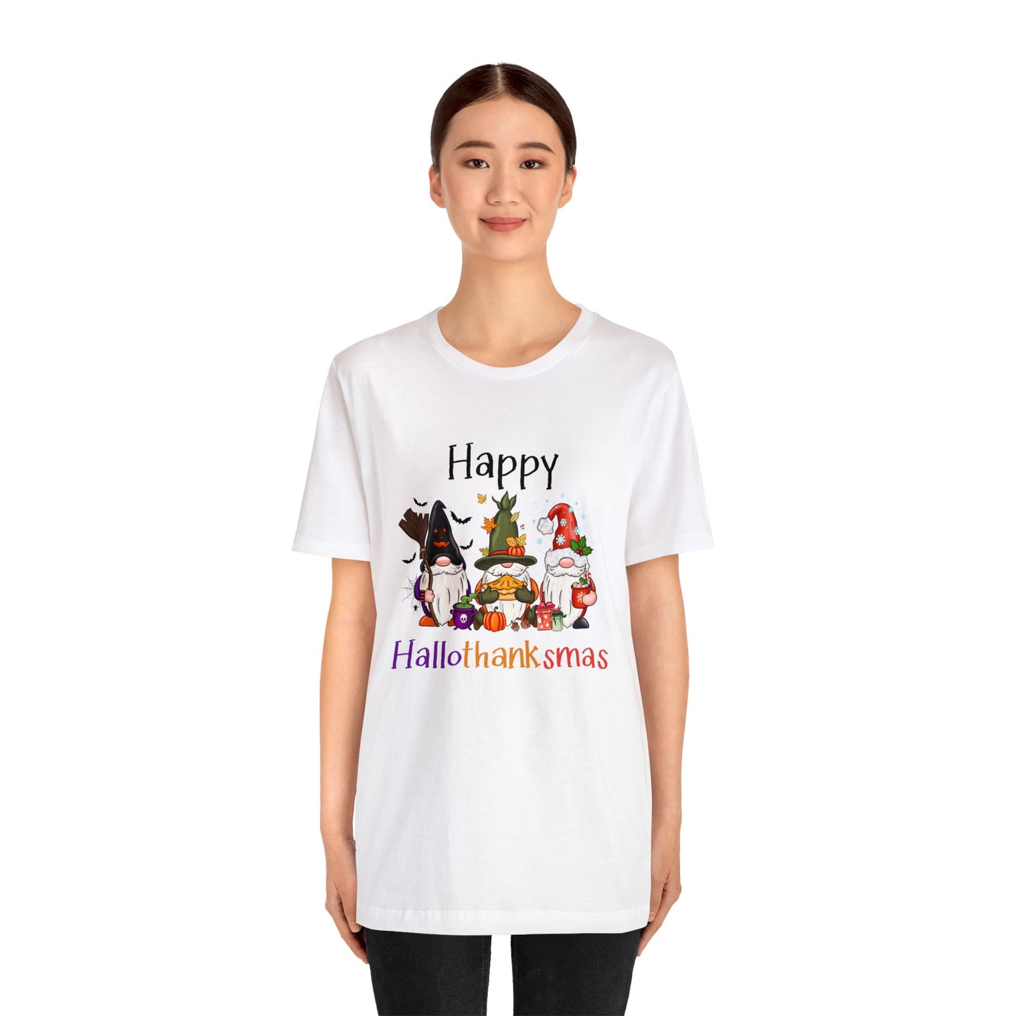 Gnomes lover gift gnomes Halloween shirt gift for her gift for him happy Hallothanksmas Shirt Unisex Tee Christmas gift Thanksgiving shirt