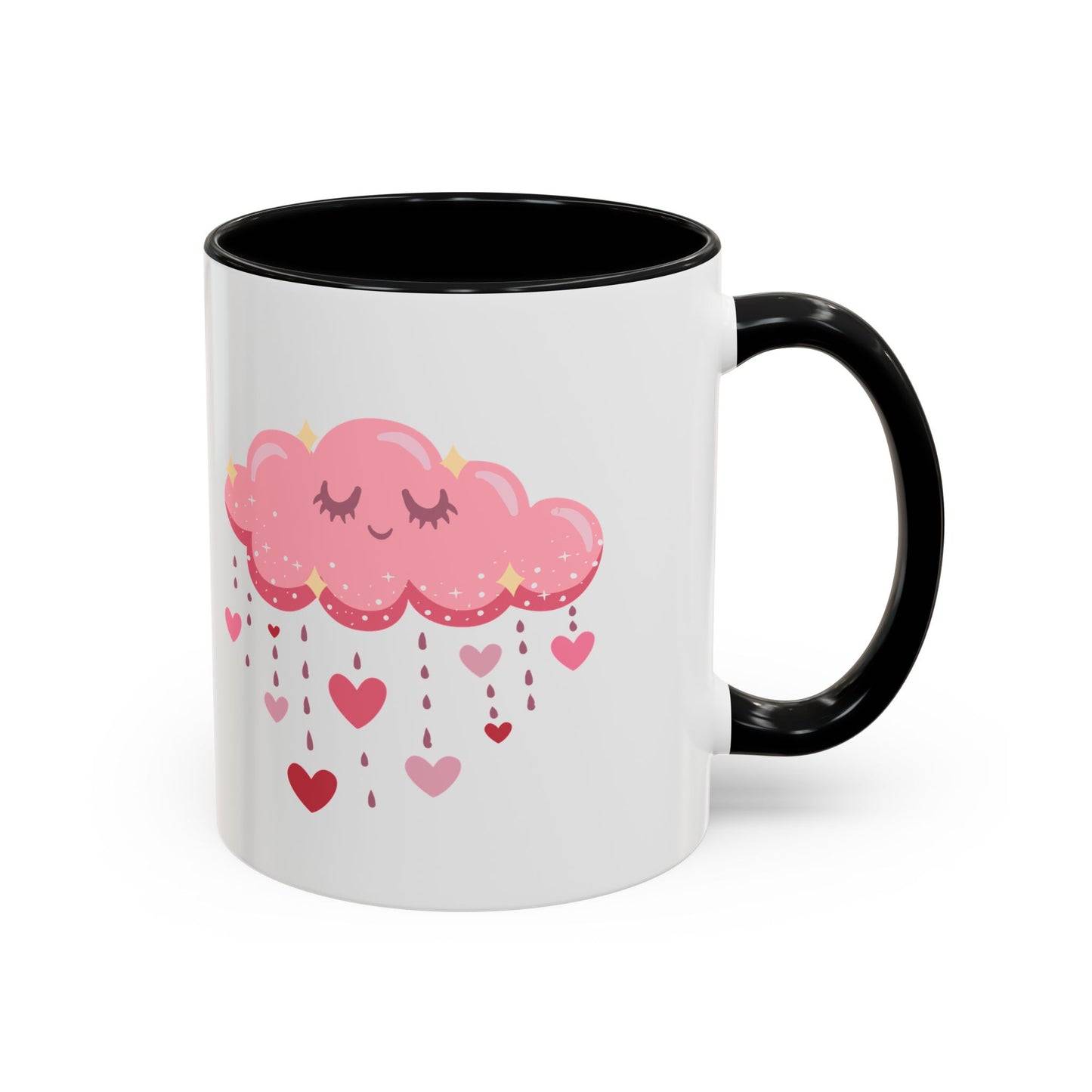 Happy pink cloud mug pink hearts mug Valentines day mug Galantines day Bestie giftforher gift tea Mug Coffee Gift for Mom vday gift girlboss