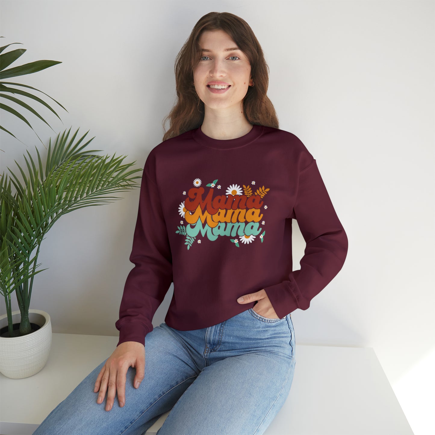 Mama floral vibes sweater, Mother Mom sweatshirt, Gift for mom, Christmas gift for her, yoga wear for her,for him, Birthday gift for her,Ga