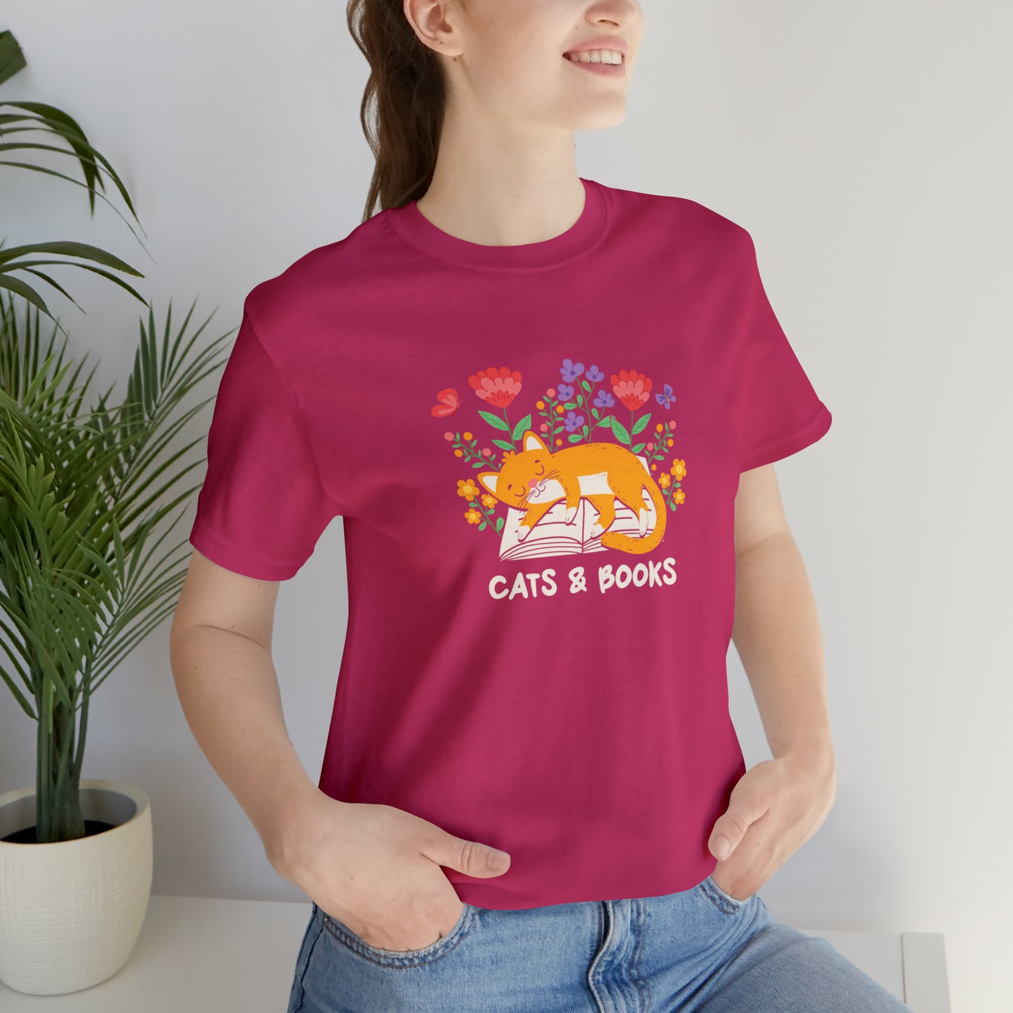 Cat Mom Shirt Cat Lover Tee Cute Book Cat Shirt Floral Book Shirt Book Lover Sweatshirt Reader Bookish Tee Cat Themed Gift For Women for men