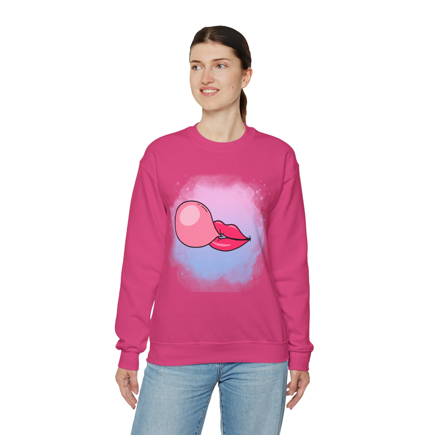 Bubble Gum kiss sweatshirt, Summer Bubblegum shirt, Birthday gift for her,Galantine travel sweatshirt,Unisex Heavy Blend Crewneck Sweatshirt