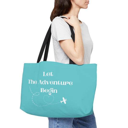 Let the adventure begin, Bachelorette Party Favors, Bridesquad Personalized Bag, Wedding Gifts, Wedding Gifts, Weekender Tote Bag
