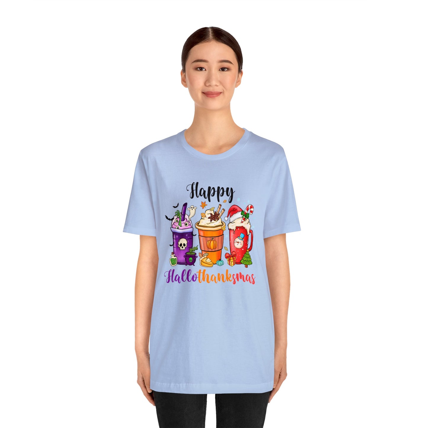 Happy Halloween shirt Fall drinks shirt Halloween shirt gift for her gift for him happy Hallothanksmas Shirt Christmas gift Thanksgiving