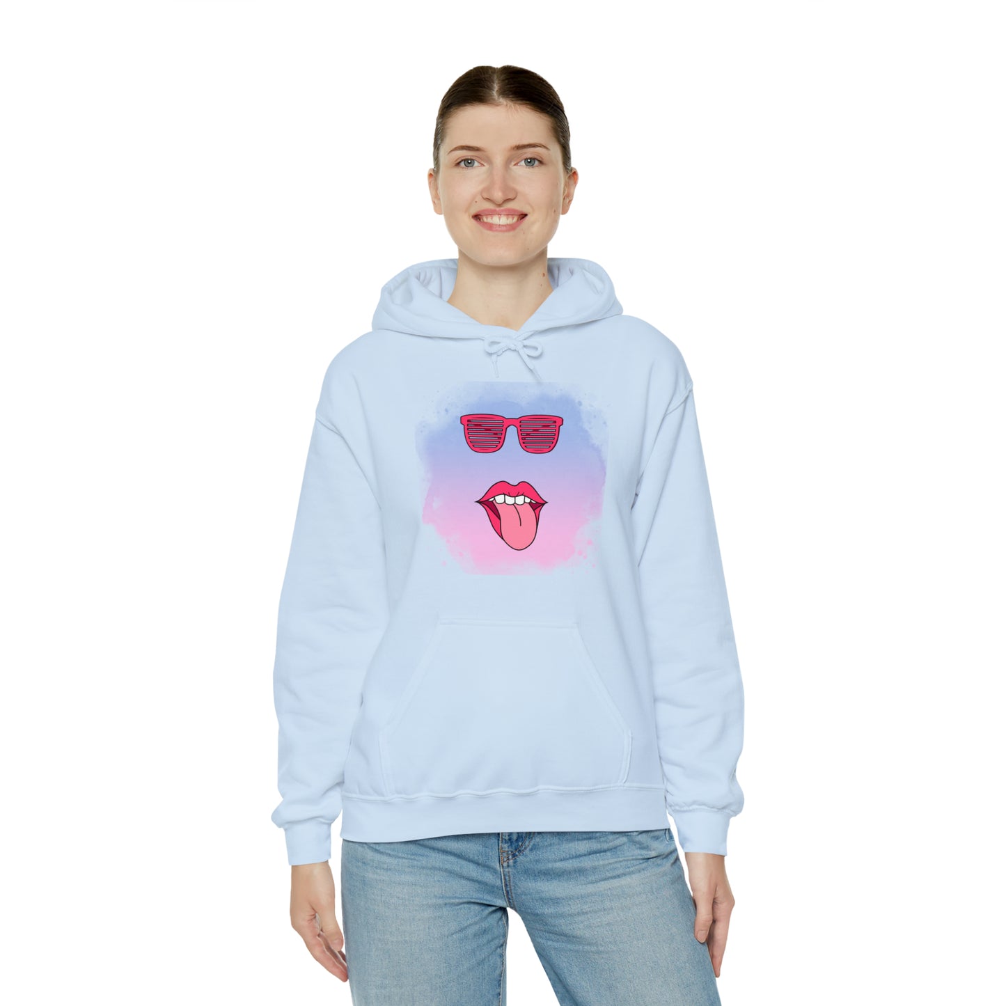 Lip Sunglasses Hoodie, Bubble Gum kiss Hoodie, Fun Summer shirt, Birthday gift for her, Galantine gift for her,best friend gift, vacation