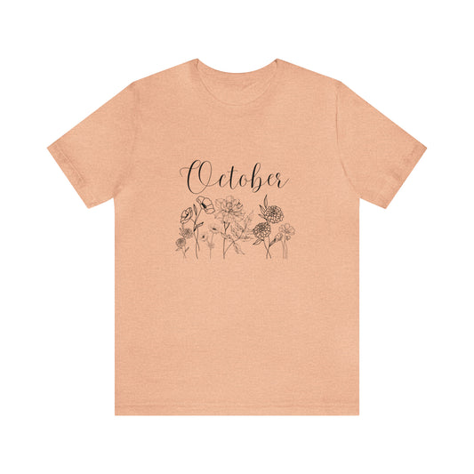 October birthday shirt birthday tee month flower shirt gift for her gift for him best friend gift christmas gift