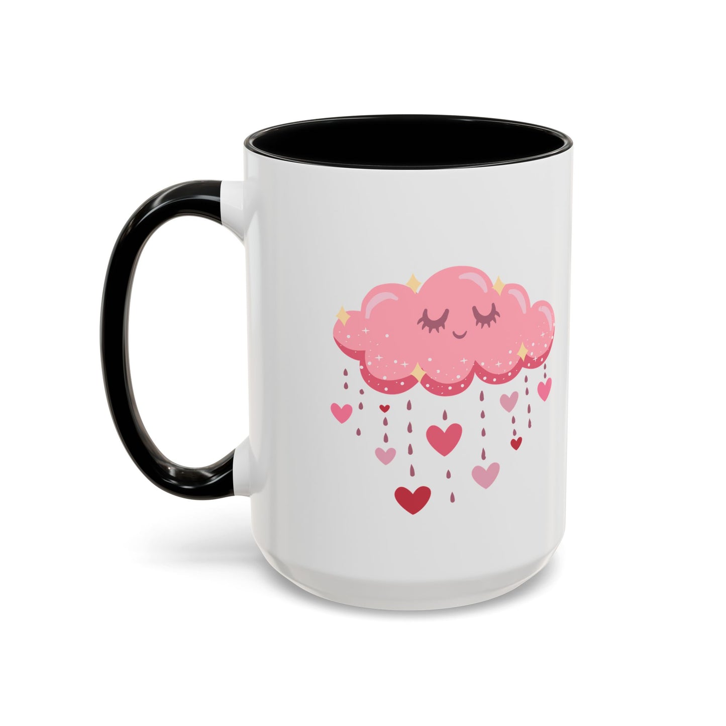 Happy pink cloud mug pink hearts mug Valentines day mug Galantines day Bestie giftforher gift tea Mug Coffee Gift for Mom vday gift girlboss