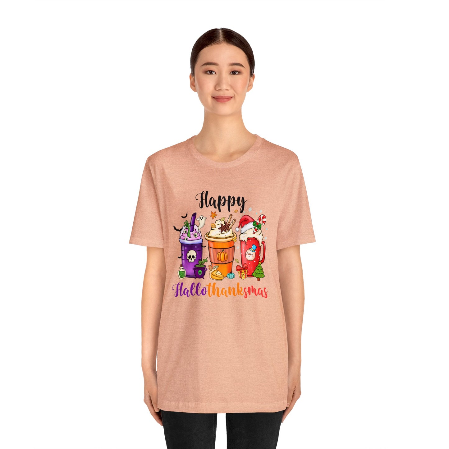 Happy Halloween shirt Fall drinks shirt Halloween shirt gift for her gift for him happy Hallothanksmas Shirt Christmas gift Thanksgiving