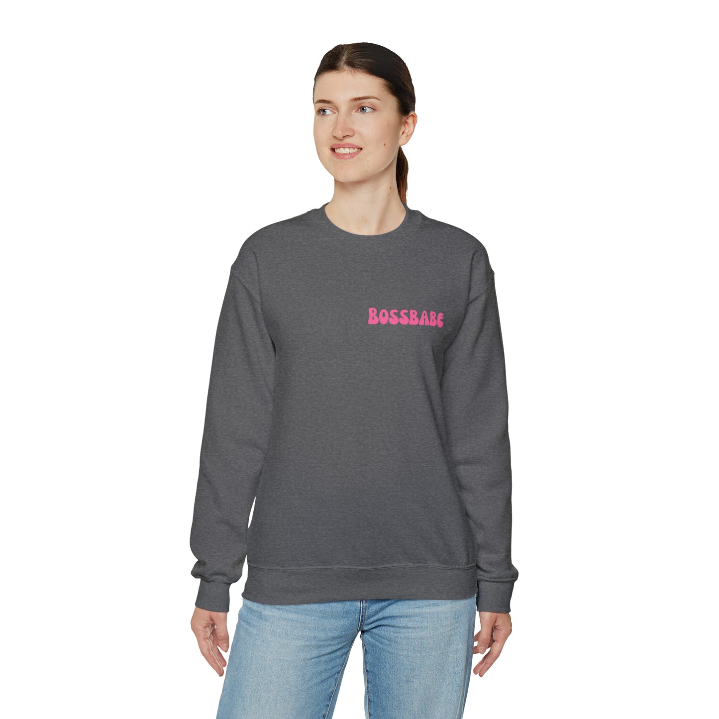 Bossbabe sweater Girlboss Sweatshirt Just a girlboss building her empire Bossbabe gift entrepreneur Unisex Heavy Blend Crewneck Sweatshirt