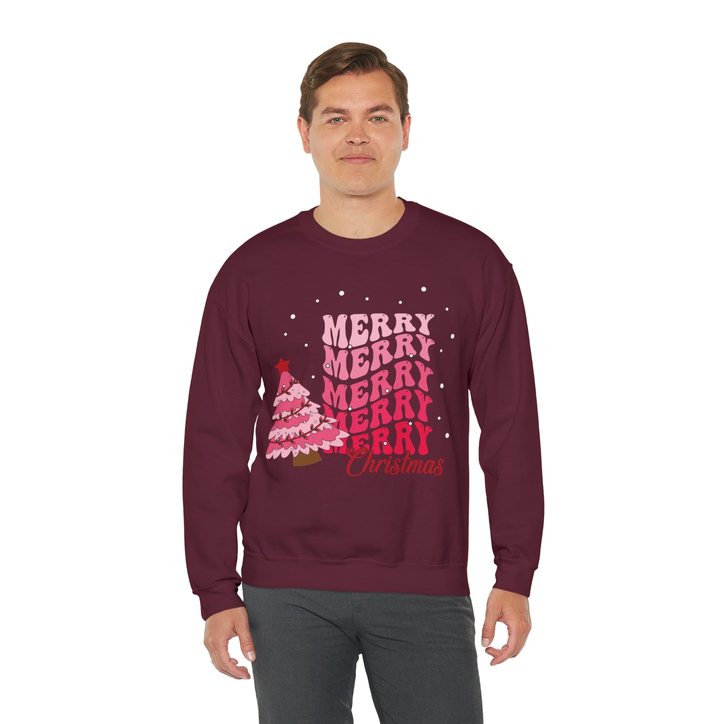 Festive AF sweater Pink Merry Bright Christmas Sweatshirt for Women Christmas Shirt Sweater Holiday Christmas gift for her gift for him