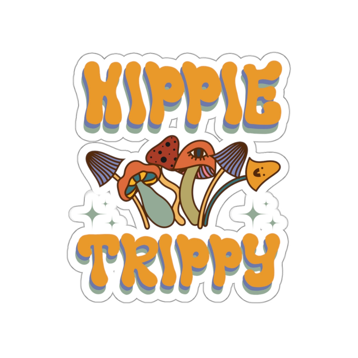 Hippy trippy sticker Mushroom sticker coworker gift funny gift bestfriend gift Kiss-Cut Stickers Halloween stickers bear rainbow sticker