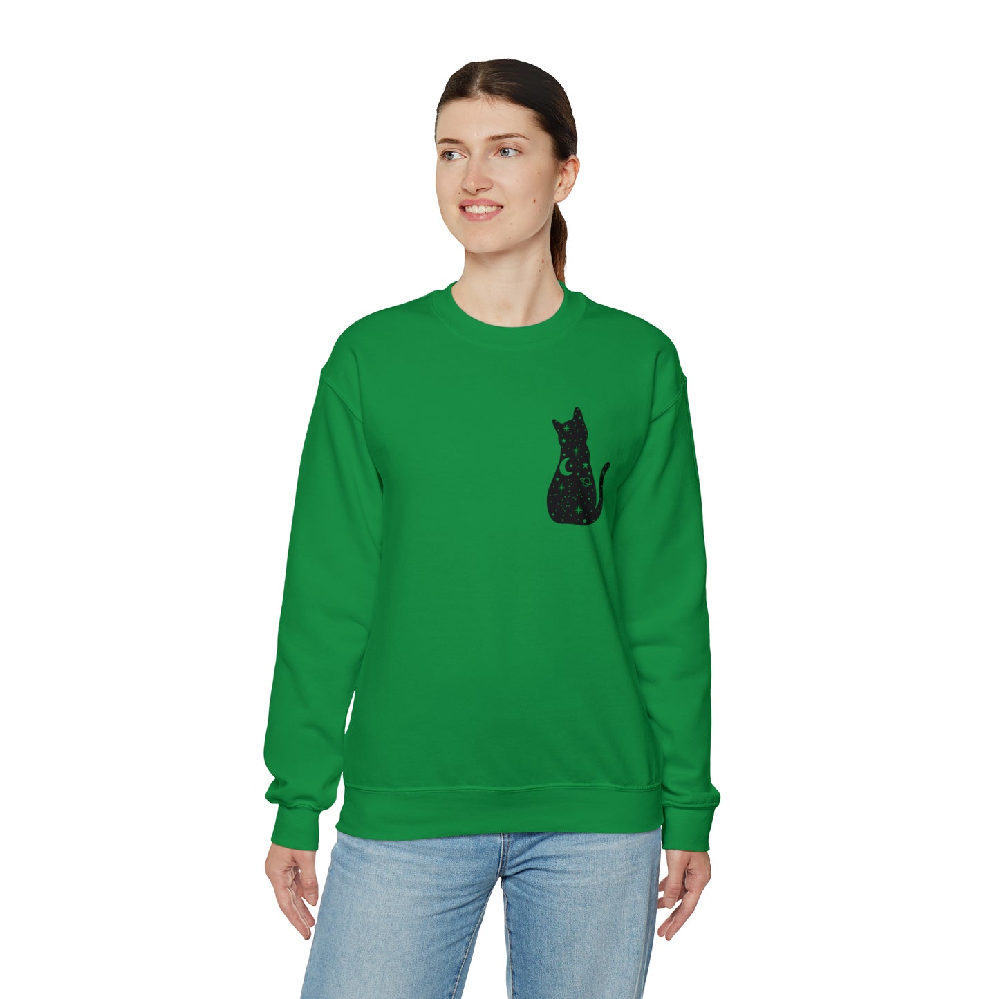Halloween Sweatshirt Black Cat Shirt Halloween Sweater Halloween Cat Sweatshirt Gift for Cat Lover Gift Black Cat Gift for Cat Mom Gift Moon