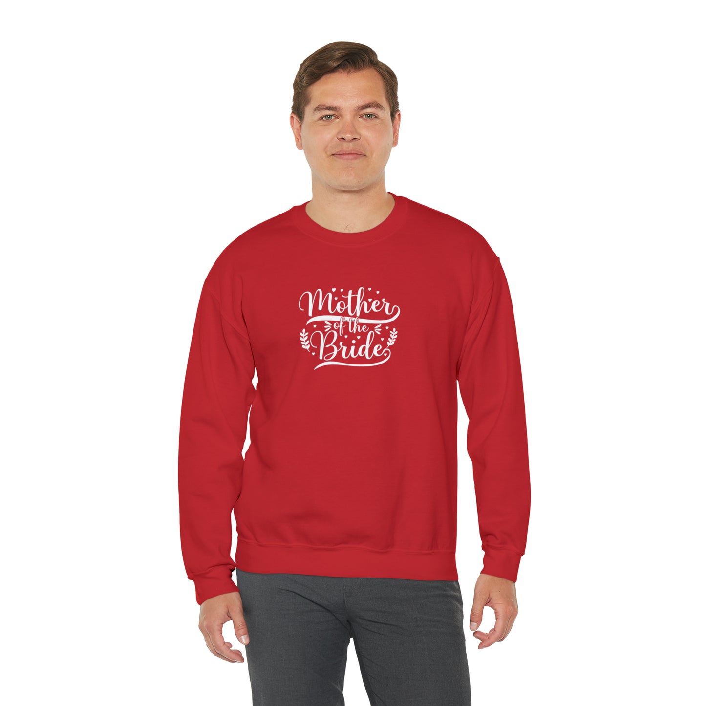 Mother of the bride sweatshirt, Red wedding attire, gift for Mom, bridal party clothes, yoga wear for her, for him, Birthday gift for her