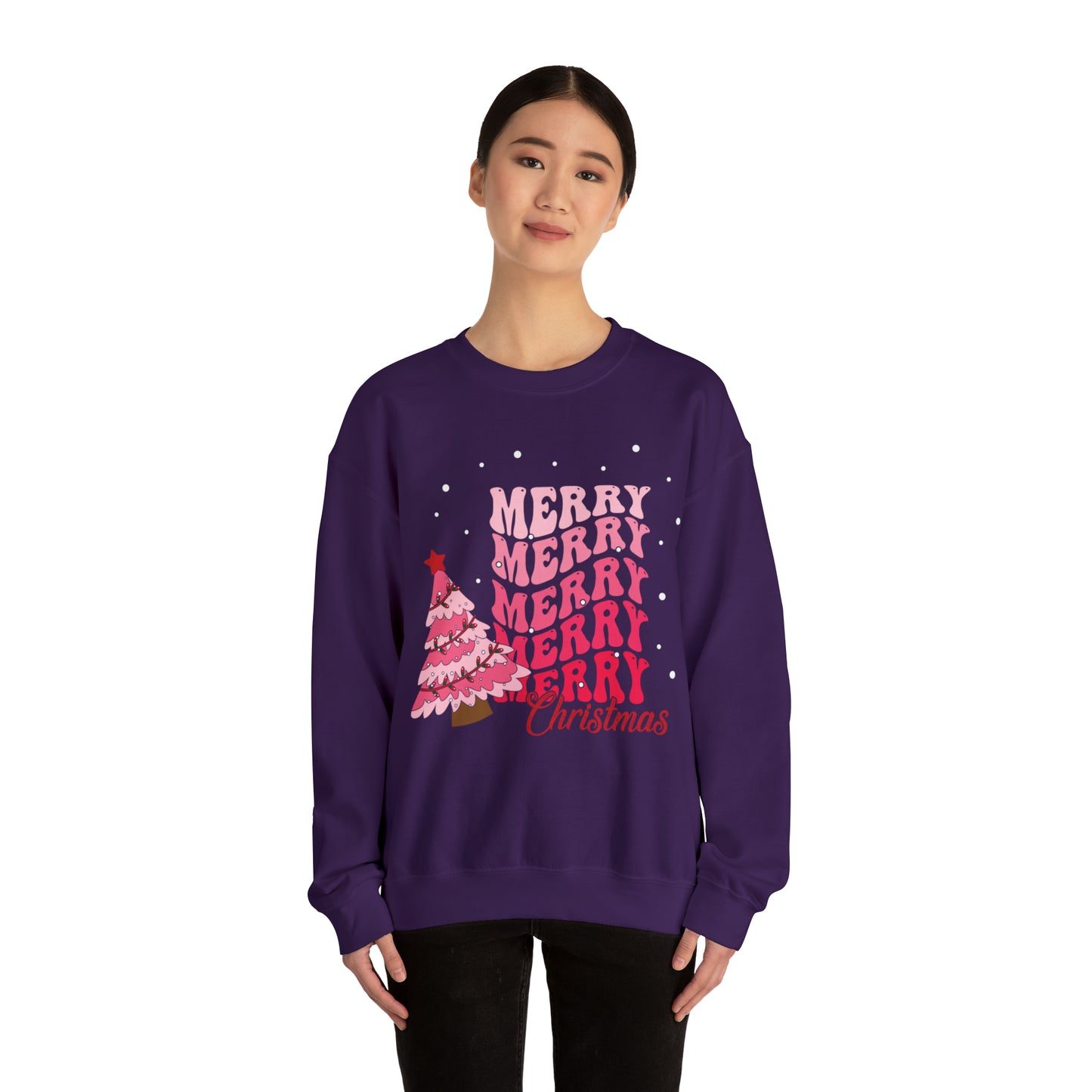Festive AF sweater Pink Merry Bright Christmas Sweatshirt for Women Christmas Shirt Sweater Holiday Christmas gift for her gift for him