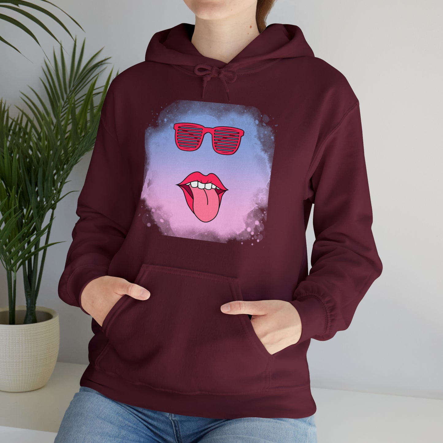 Lip Sunglasses Hoodie, Bubble Gum kiss Hoodie, Fun Summer shirt, Birthday gift for her, Galantine gift for her,best friend gift, vacation