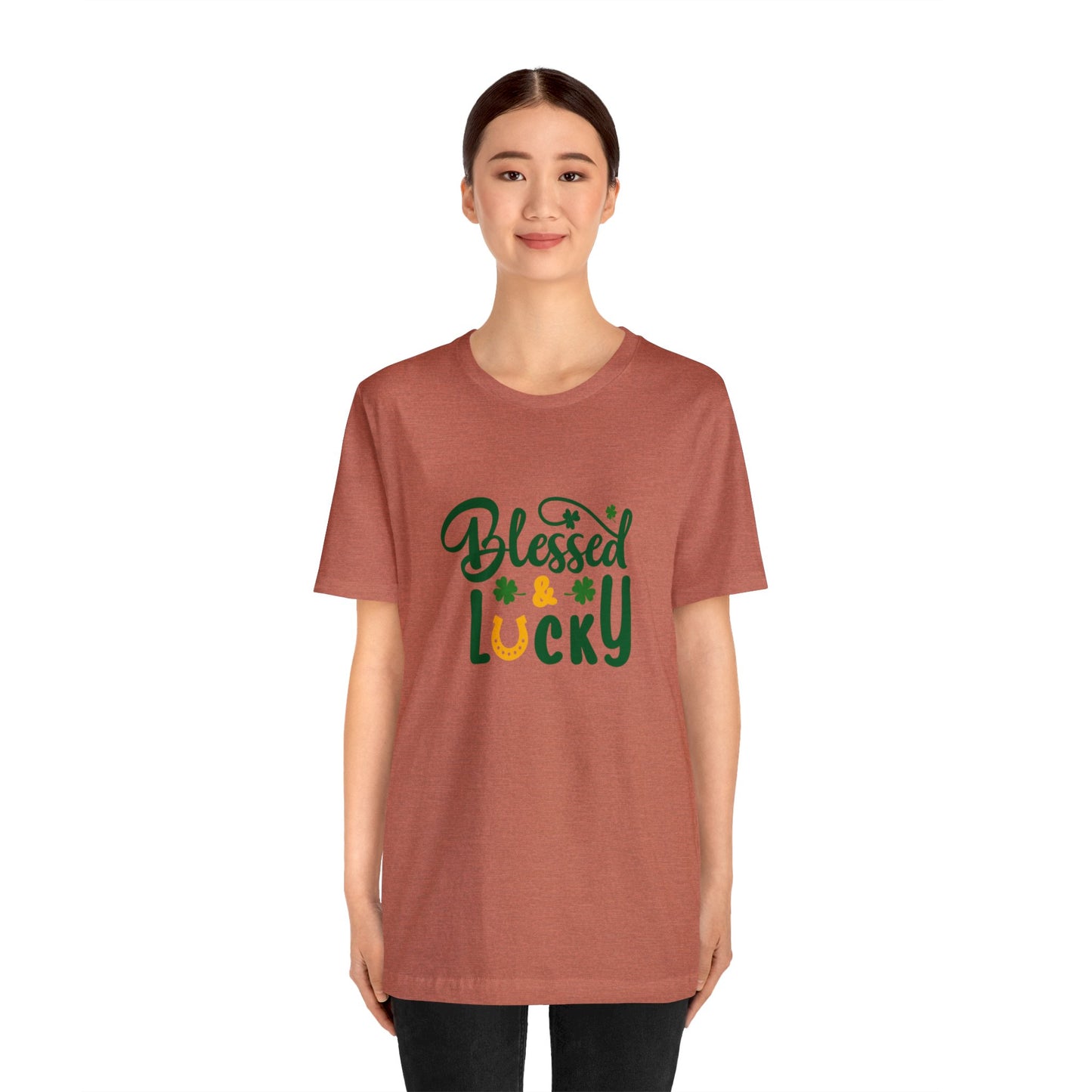 St Patrick's Day shirt blessed and lucky shirt Irish leaf shirt Unisex Tee Retro Shirt T-Shirt best friend vacation shirt beach