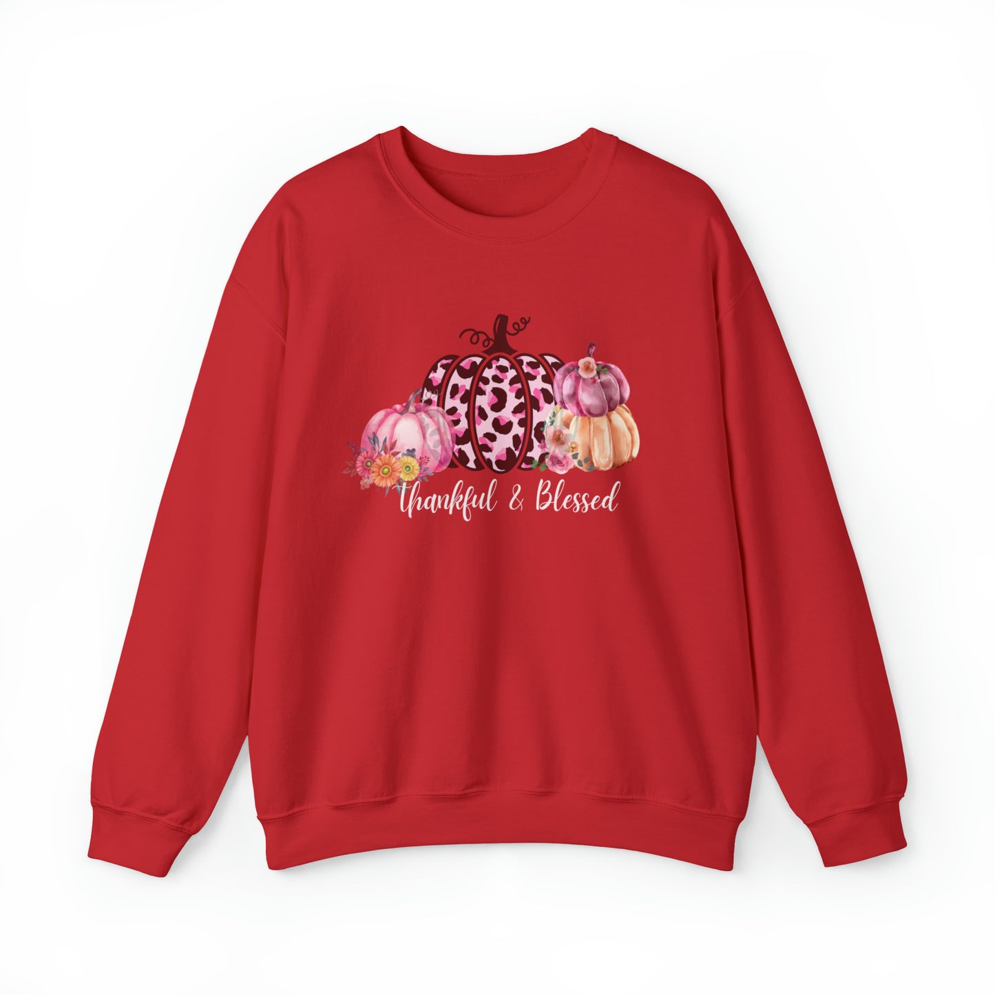 Thankful and blessed Sweatshirt thanksgiving sweater gift for her women's sweater best friend gift Christmas gift pink pumpkin