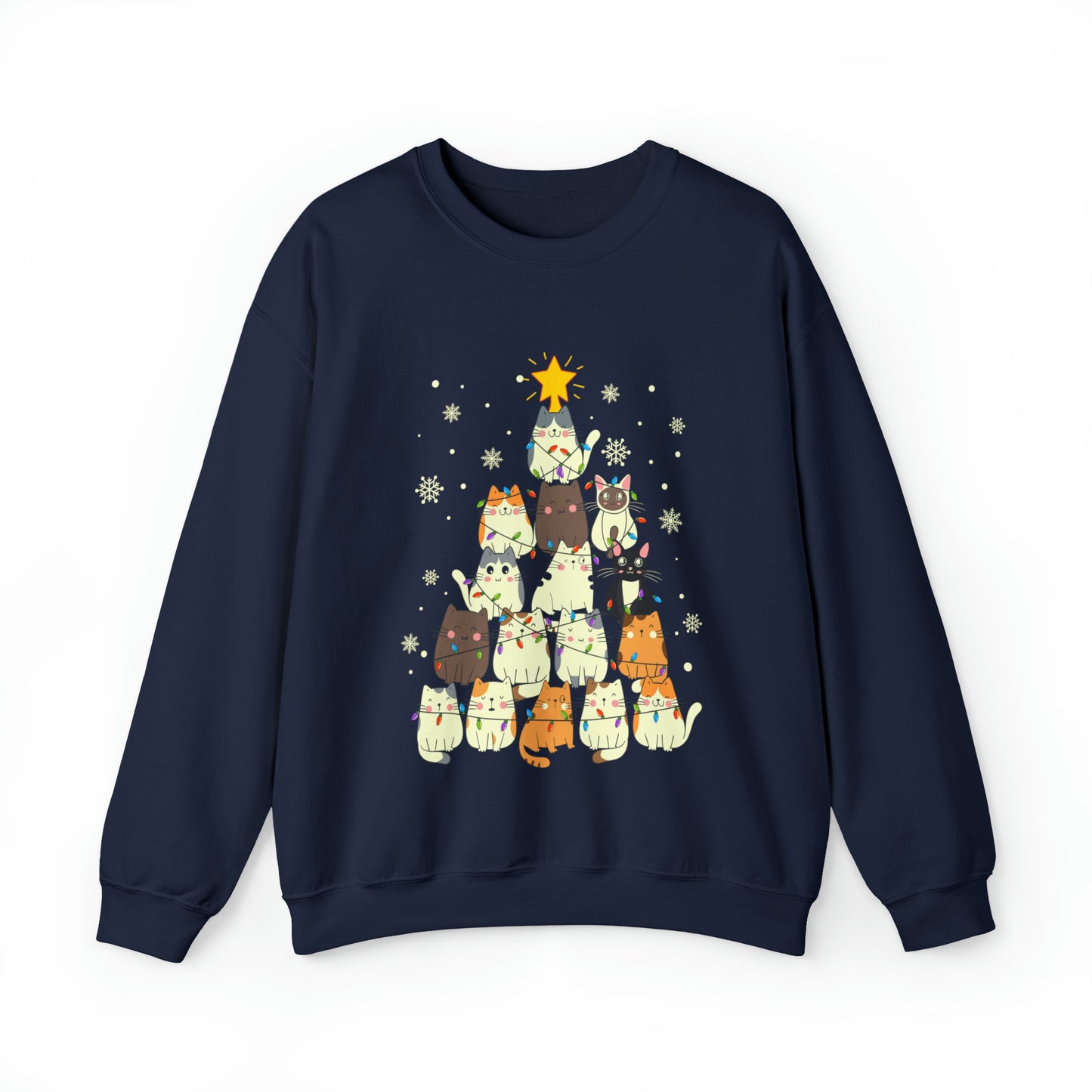 Cat Christmas sweater Kitty Christmas tree sweatshirt Family Cat lover gift for gift for him Merry Bright Christmas sweatshirt Christmas