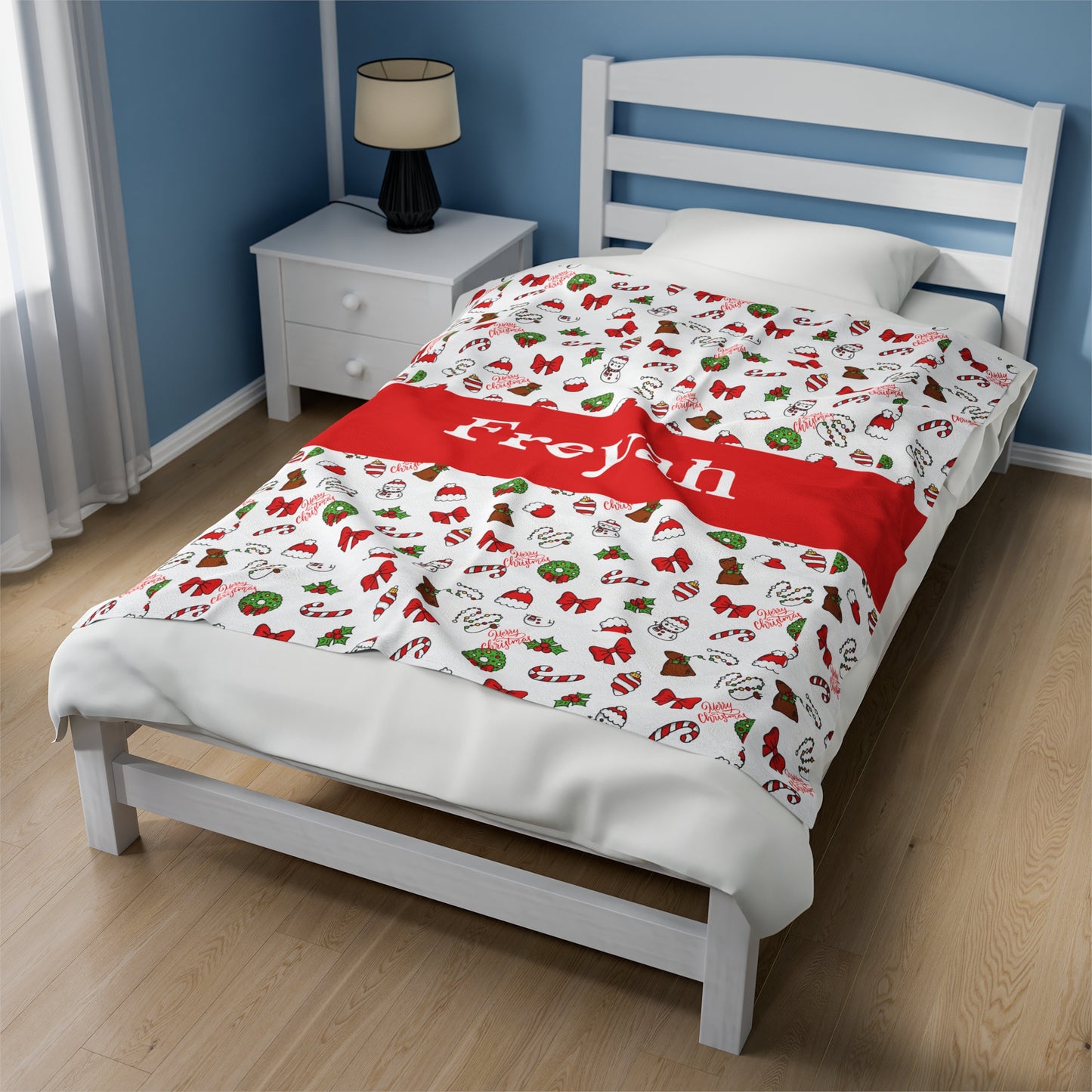 Christmas Blanket kids custom name christmas blanket Merry christmas personalized blanket Movie watching blanket Velveteen Plush Blanket