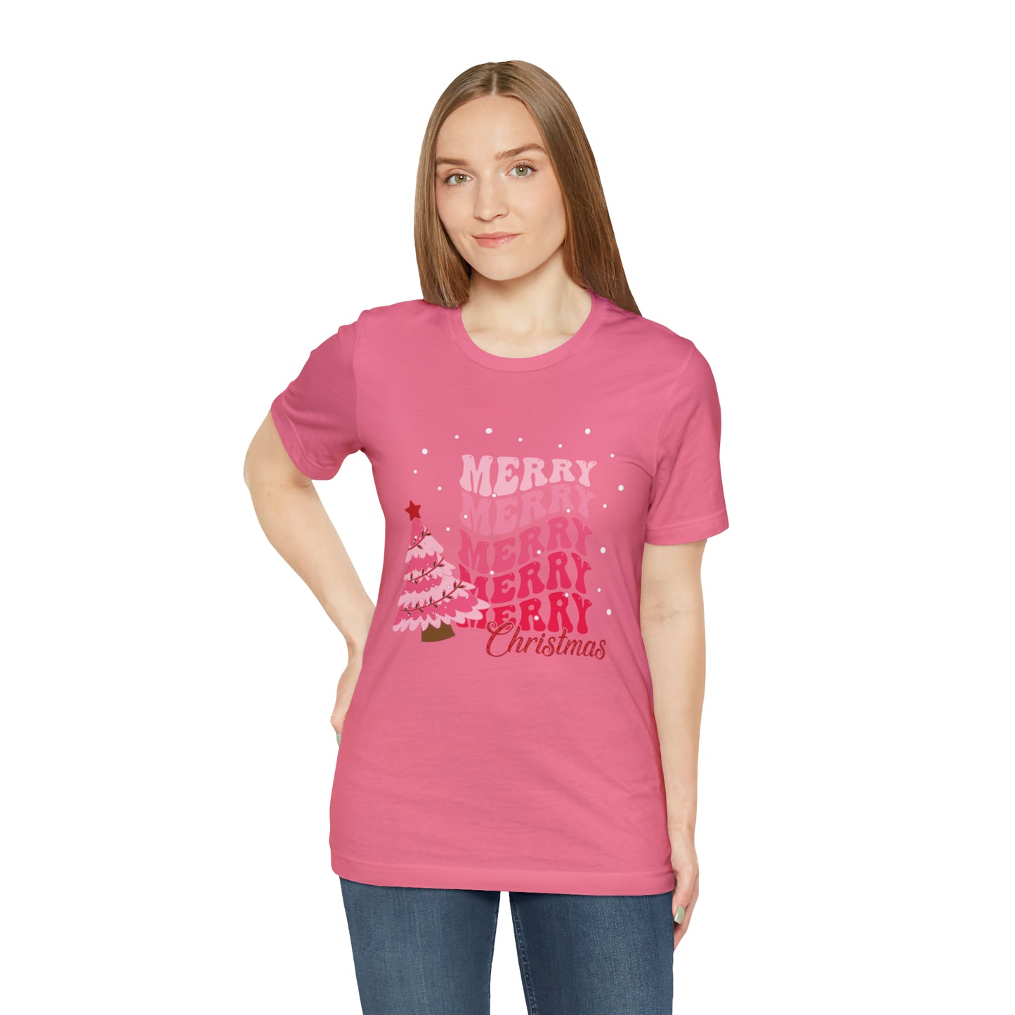 Festive AF shirt Pink Merry Bright Christmas Tshirt for Women Christmas Shirt Sweater Holiday Christmas gift for her gift for him unisex