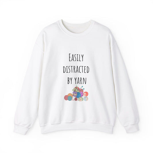 Easily distracted by yarn Sweatshirt Christmas gift for crochet lover gift knitting gift for him gift for her best friend gift funny crochet