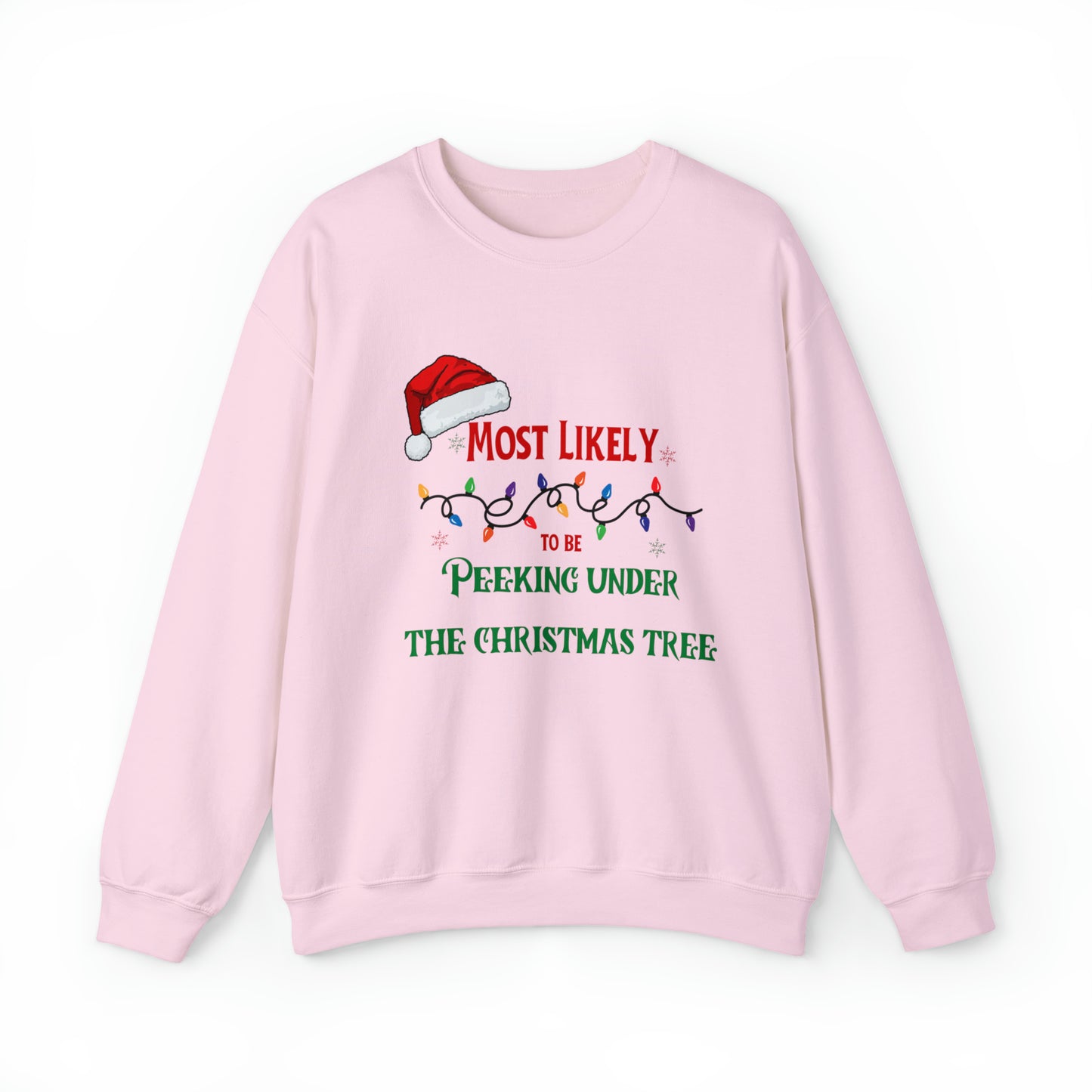 Matching Family Christmas Shirts Most likely to peek under the Christmas tree Santa claus Hat family tshirts Family Christmas Shirt, Matching Xmas Tees Custom Christmas T shirt photos