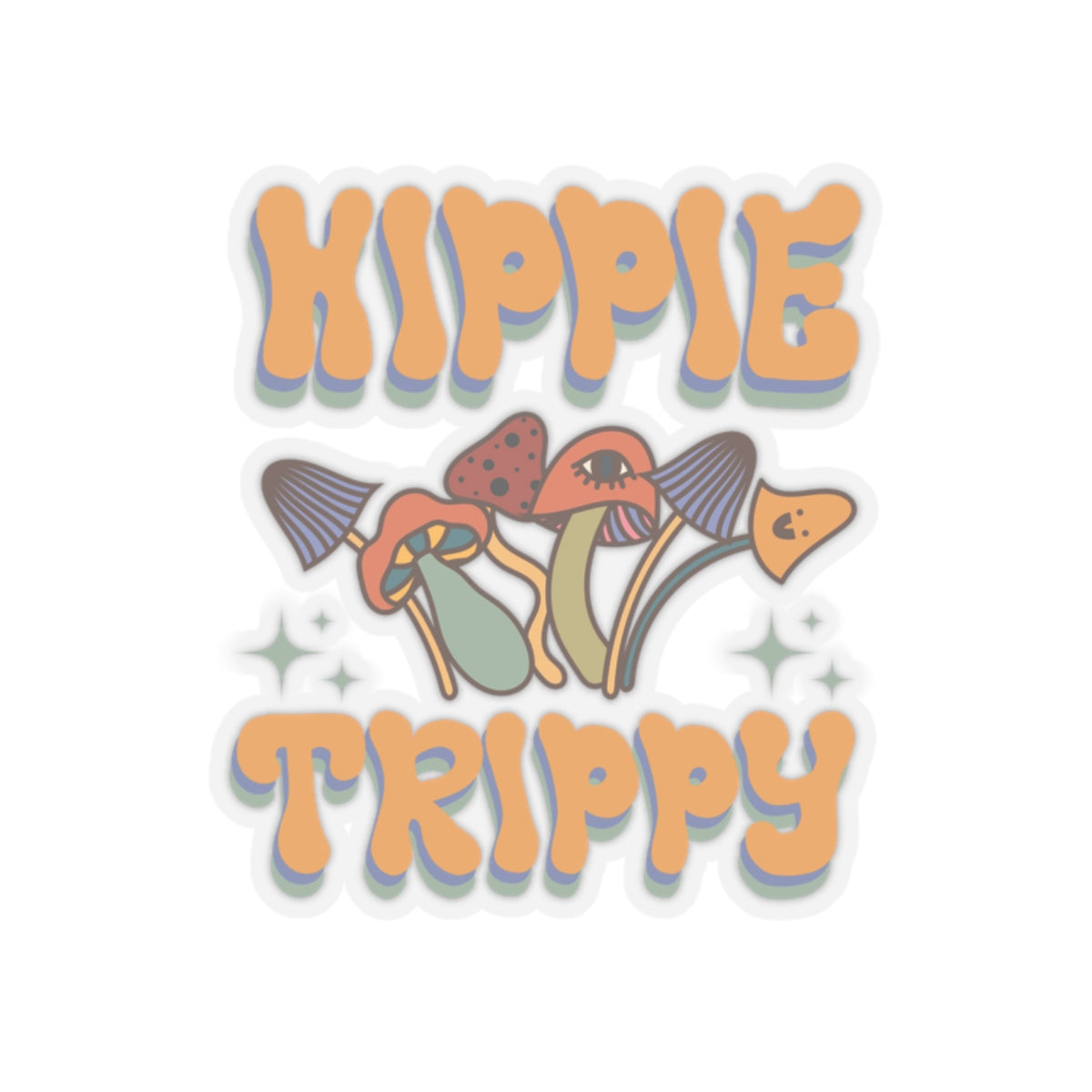 Hippy trippy sticker Mushroom sticker coworker gift funny gift bestfriend gift Kiss-Cut Stickers Halloween stickers bear rainbow sticker