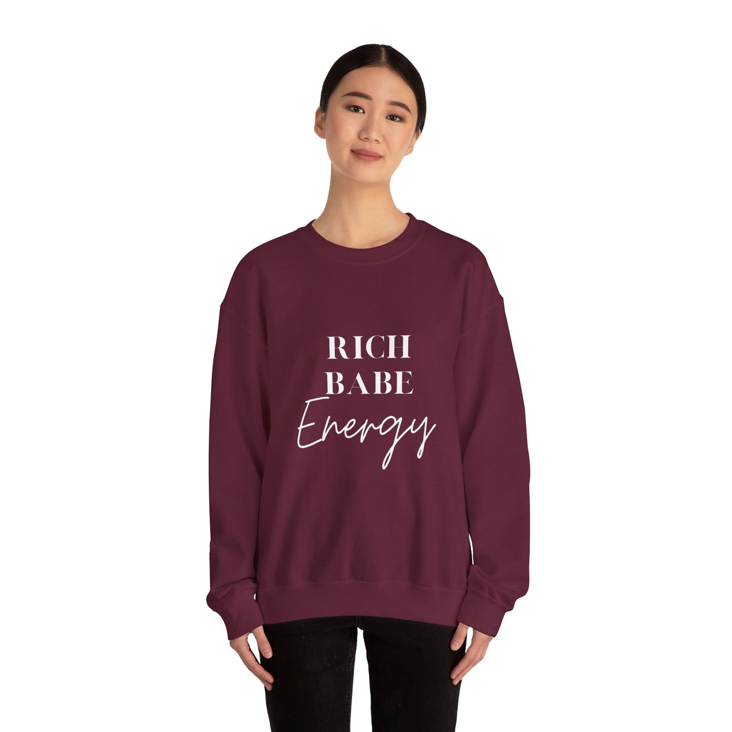 Rich Babe energy sweater funny gift for her bestie gift galentine sweater funny Valentine's sweater gift for him entrepreneur gift birthday