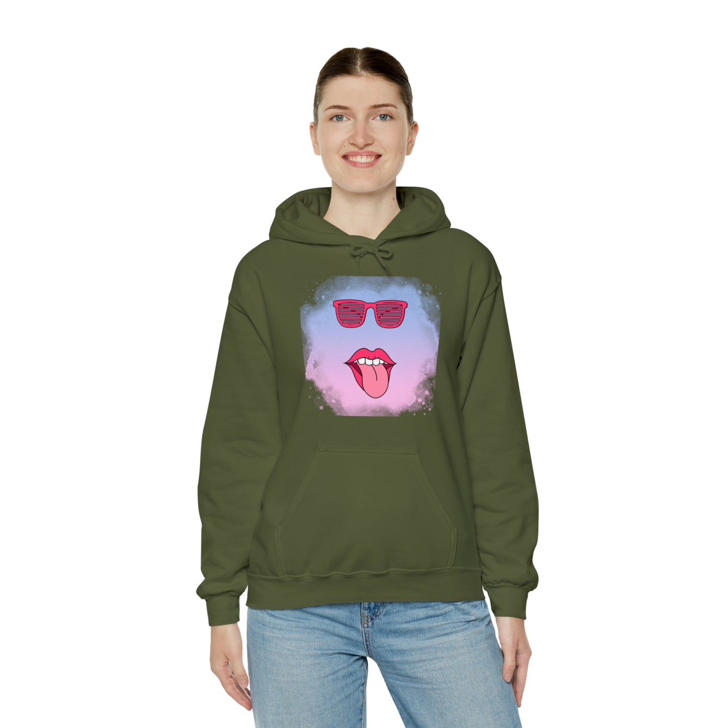 Lip Sunglasses Hoodie, Bubble Gum kiss Hoodie, Fun Summer shirt, Birthday gift for her, Galantine gift for her,best friend gift, vacation