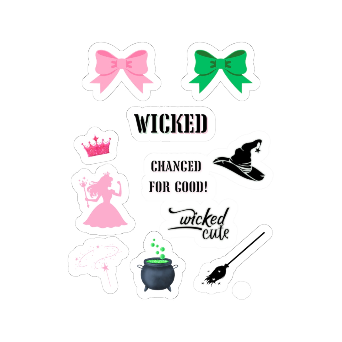 Wicked inspired sticker page new year new me sticker witchy sticker Magical AF sticker bestie sticker cauldron stickers bestfriend pink bow