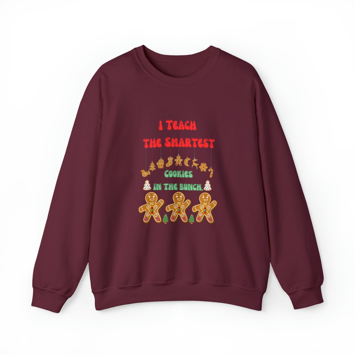 Smartest cookies sweater teacher Christmas sweater Christmas gingerbread cookies house sweatshirt Bright teacher Christmas gift for her