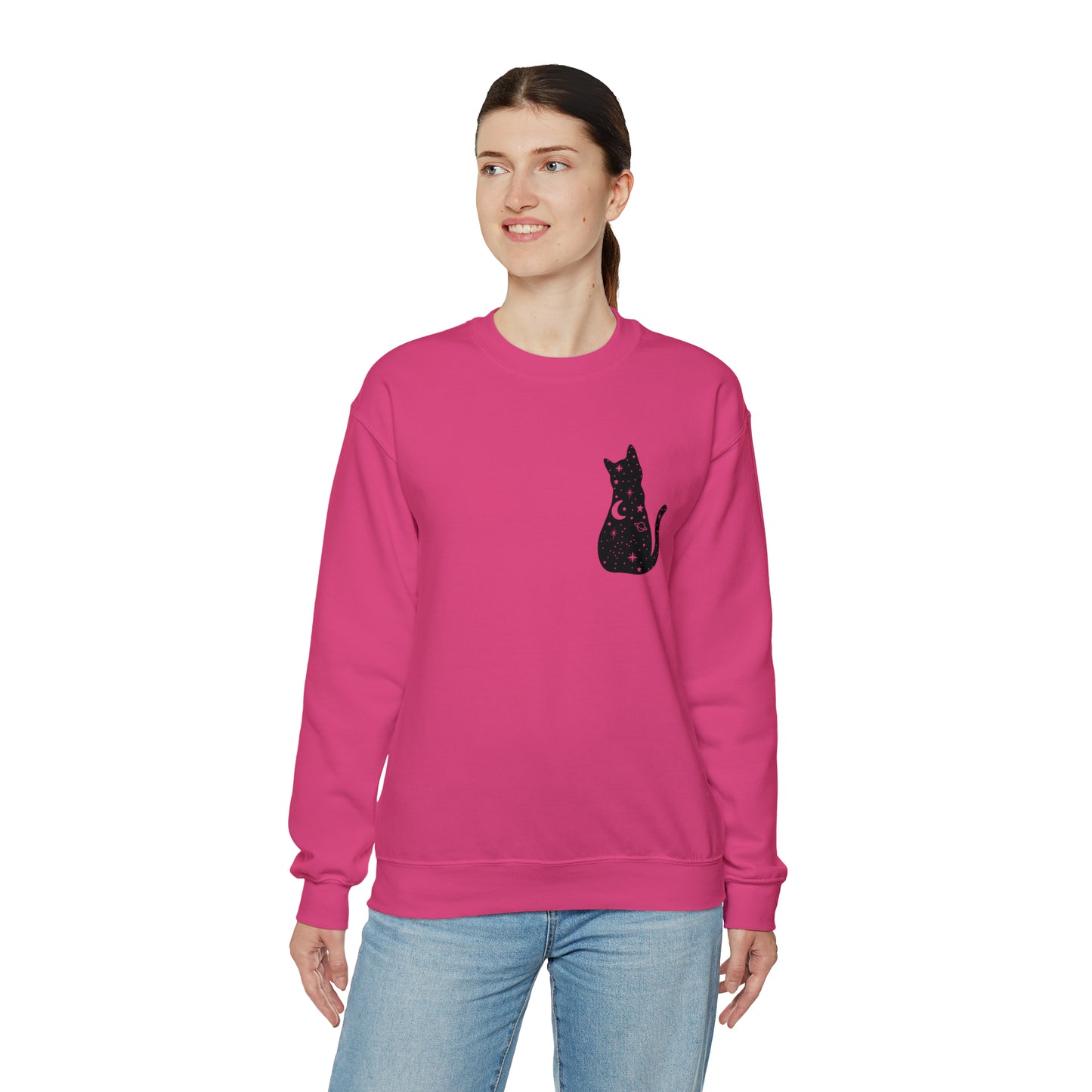Halloween Sweatshirt Black Cat Shirt Halloween Sweater Halloween Cat Sweatshirt Gift for Cat Lover Gift Black Cat Gift for Cat Mom Gift Moon