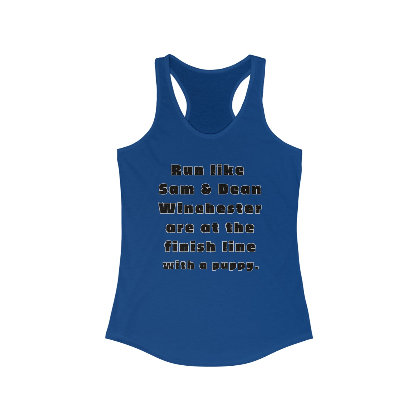 Dean Winchester Supernatural Supernatural fan Workout tank Run like Sam & Dean Winchester Merchandise puppy Sammy tank Ideal Racerback Tank