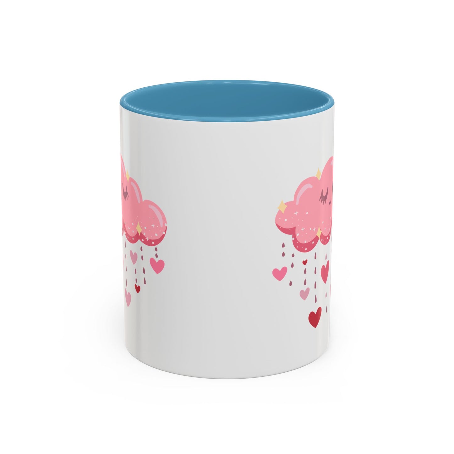 Happy pink cloud mug pink hearts mug Valentines day mug Galantines day Bestie giftforher gift tea Mug Coffee Gift for Mom vday gift girlboss