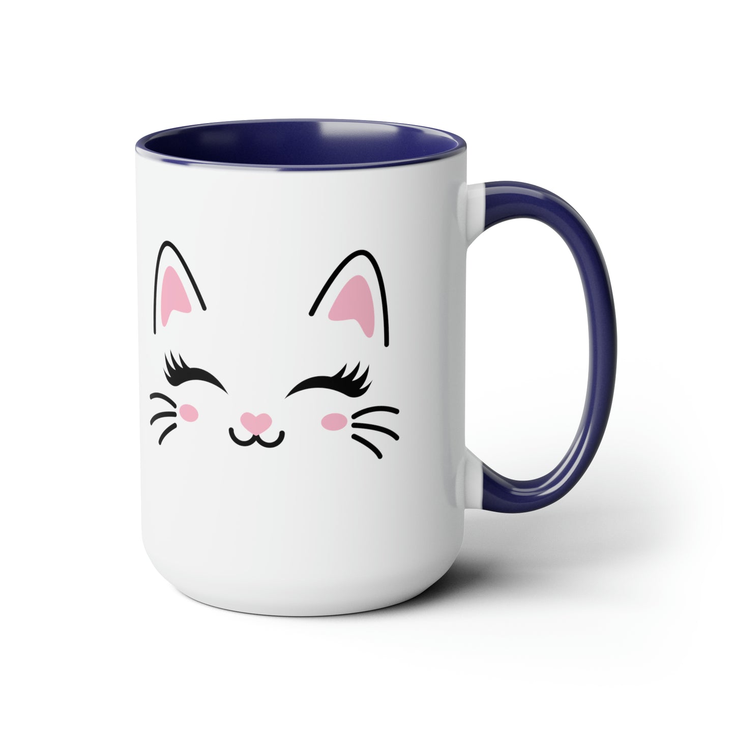 Cute cat face mug Christmas mug gift for mom gift mug Floral mug gift for her Mug funny gift for wife Coffee Mugs Christmas gift 15oz
