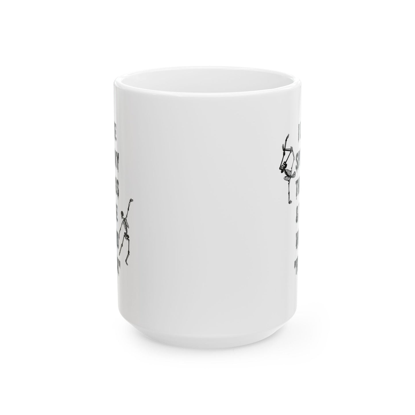 Halloween mug Spooky mug I like spooky this and word fuck skeleton office funny gift best friend gift Christmas Ceramic Mug, (11oz, 15oz)